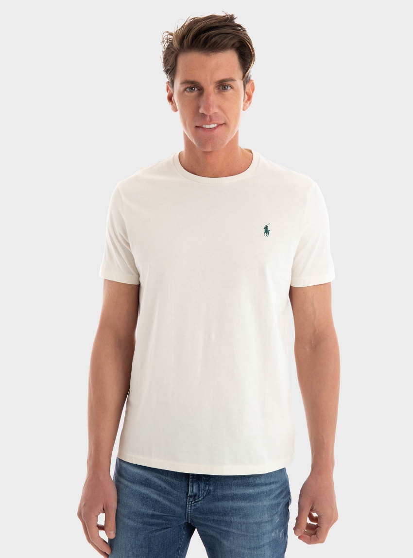 Polo Ralph Lauren Custom Slim Fit Jersey Crewneck T-Shirt - Cream
