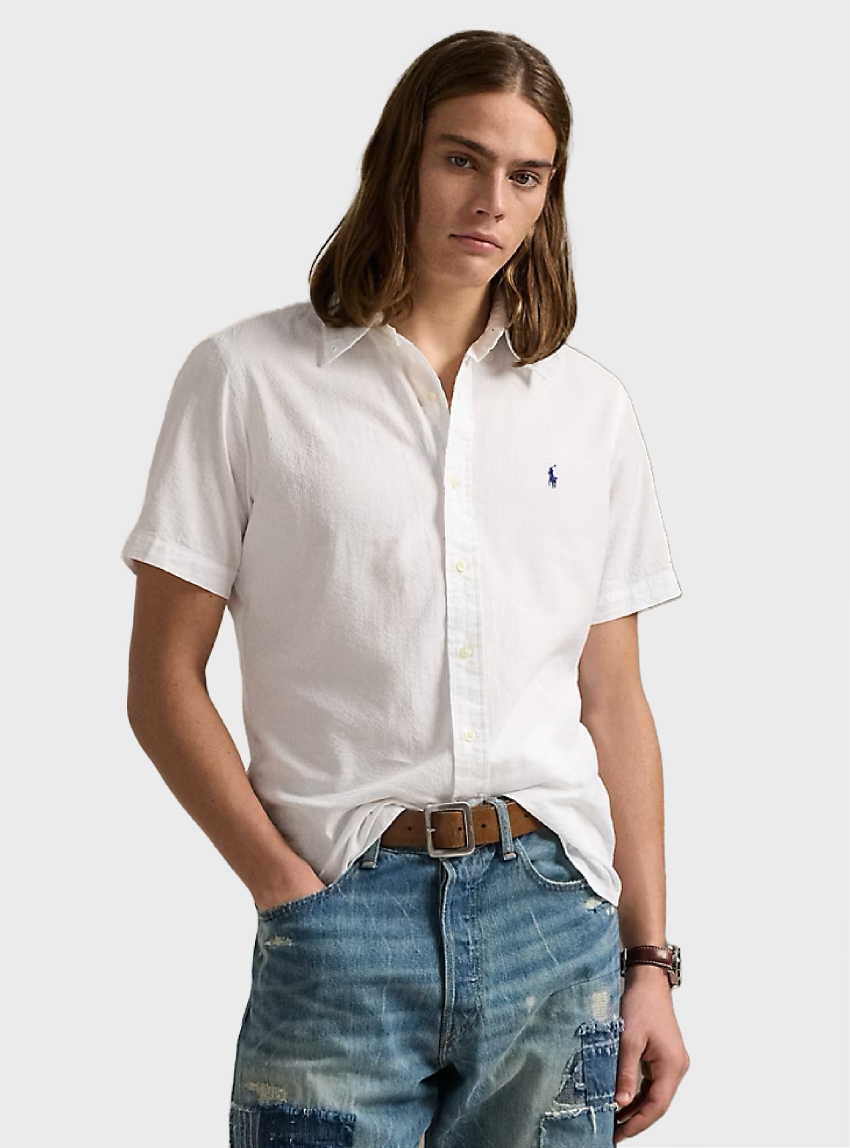 Polo Ralph Lauren Custom Fit Seersucker Shirt - White