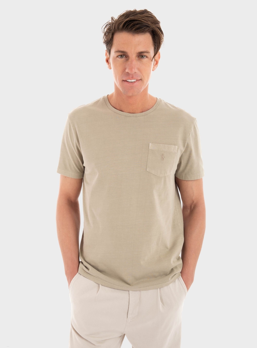 Polo Ralph Lauren Custom Slim Mineral-Dyed Pocket T-Shirt - Olive 