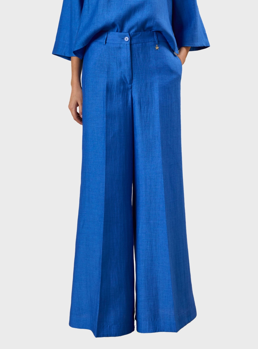 Souvenir Linen Blend Trousers - Royal Blue