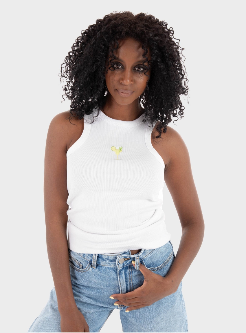 JJXX Forest Rib Tank Top - White