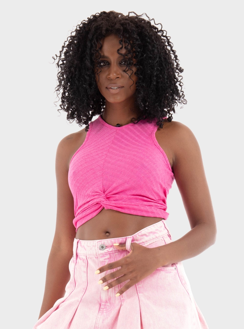 Only Sandy Twist Top - Fuchsia
