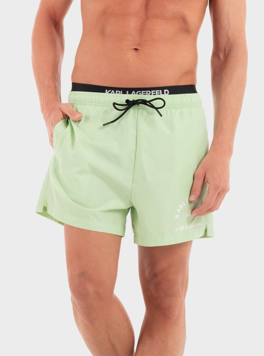 Karl Lagerfeld Rsg Elastic Short Boardshorts - Lime