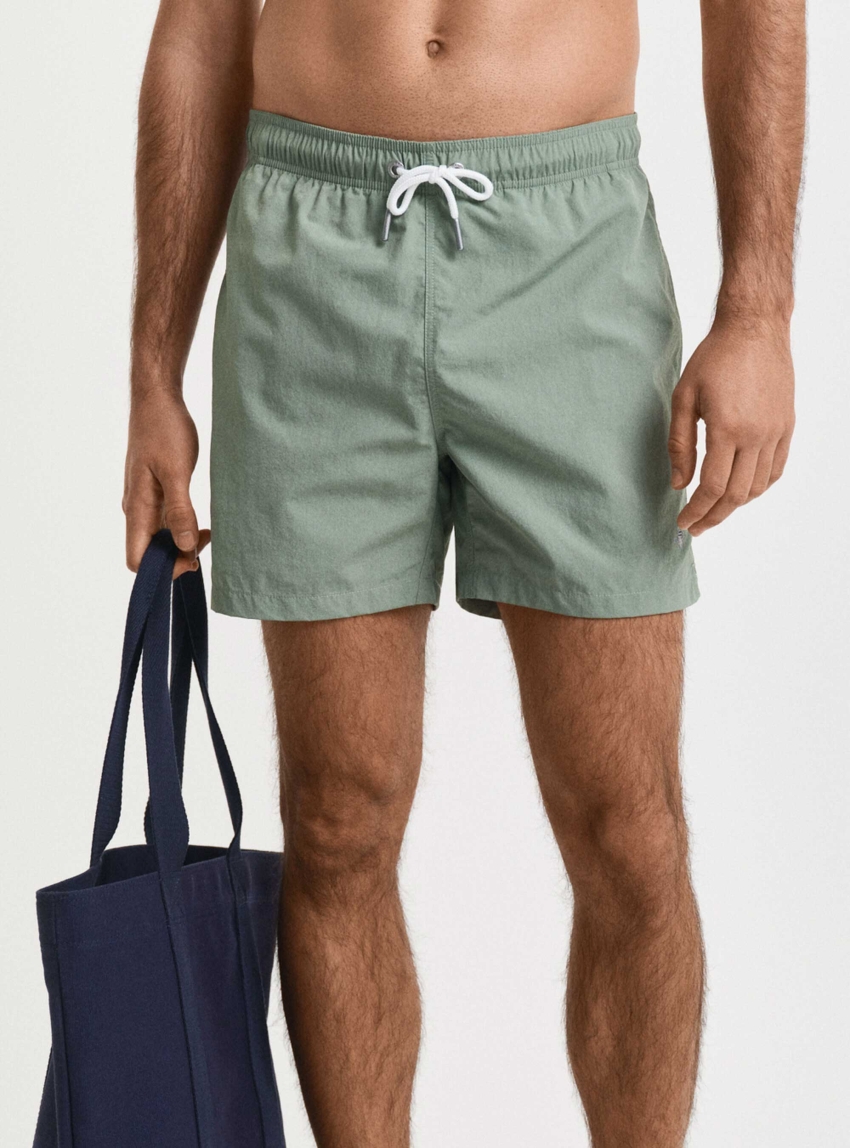 Gant Regular Fit Swim Shorts - Olive 