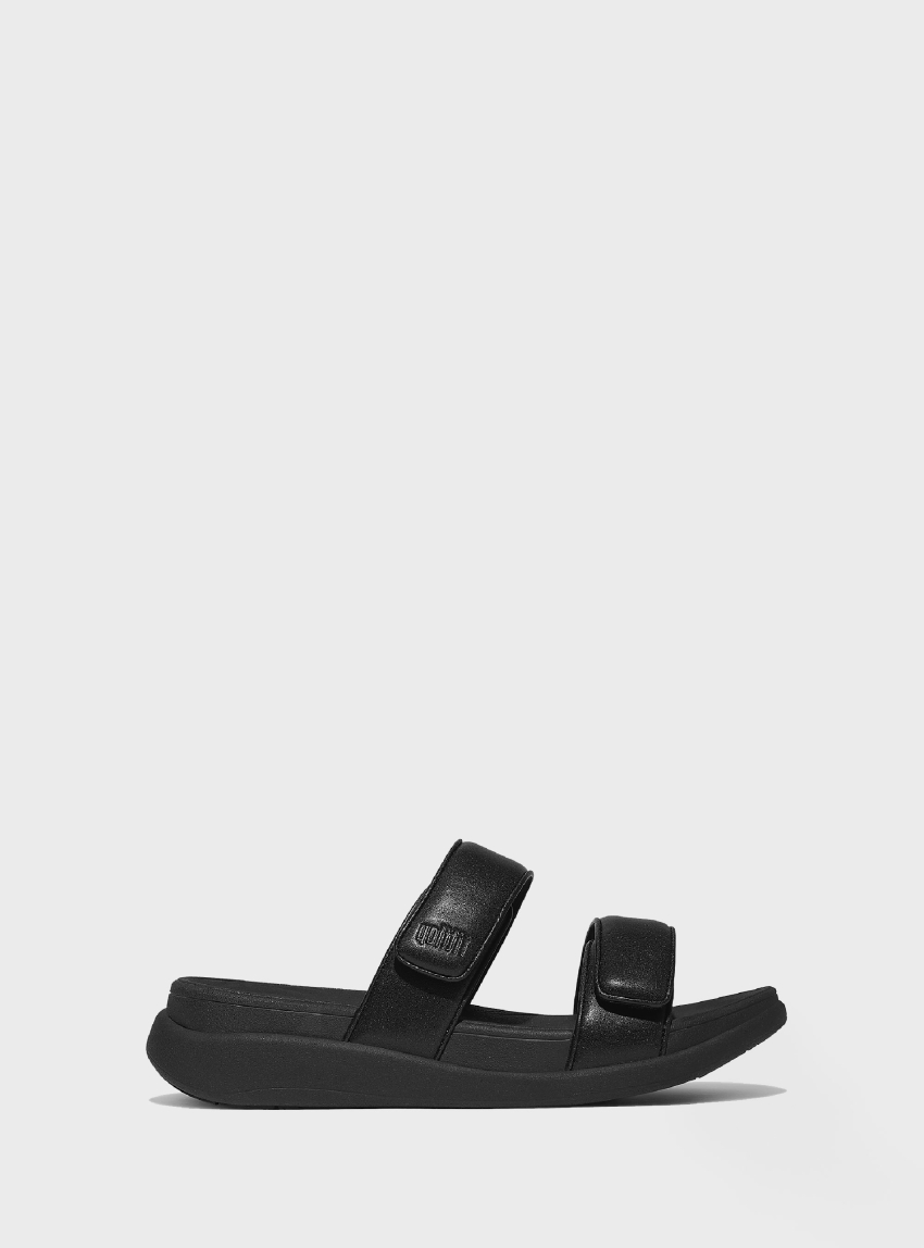 Fitflop F-MODE GO Adjustable Two-Bar Slides - Black