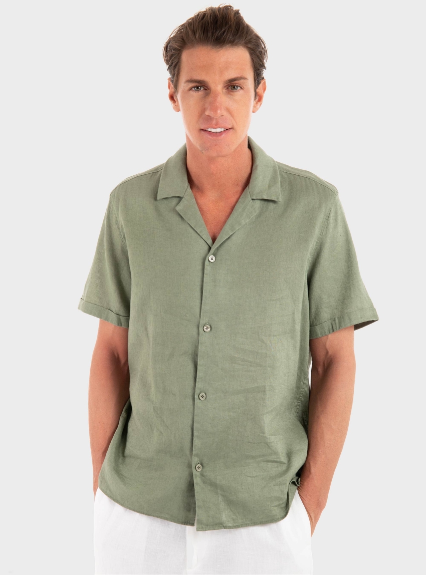 Drykorn Bijan 2 Casual Linen Blend Shirt - Light Green