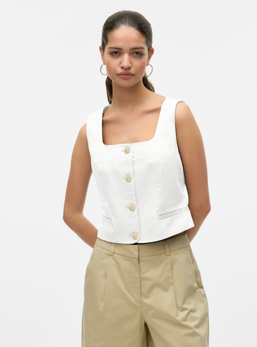 Vero Moda Chira Slevelless Top - White
