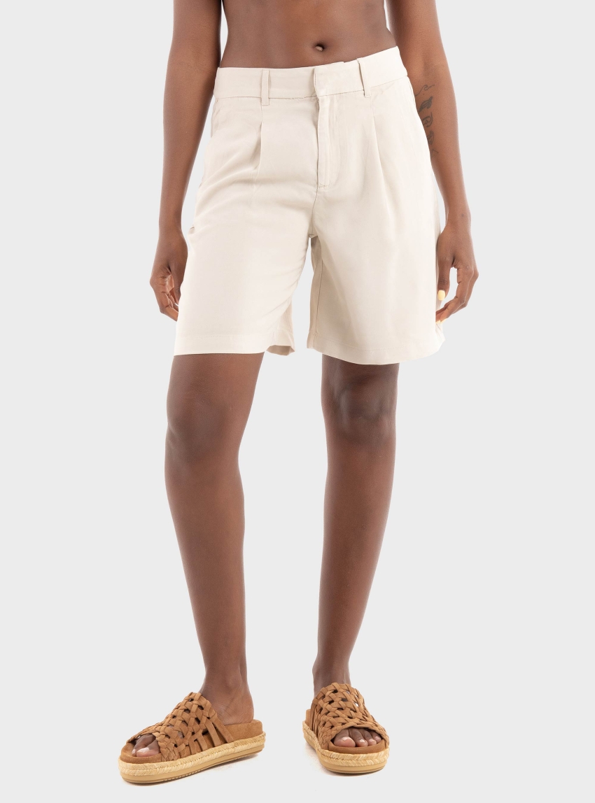 Only Aris Life Mid Waist Long Shorts - Pumice Stone