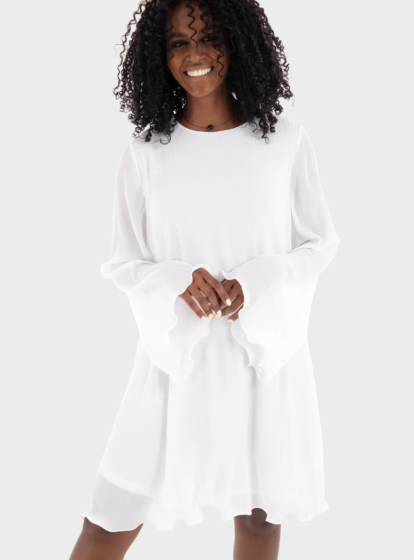 Only Piera Life Plisse Dress - White