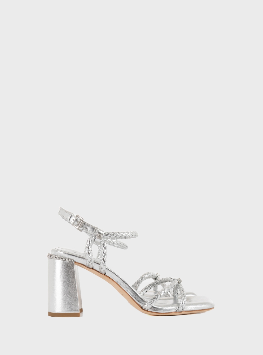 Ash Lola Heel Sandals - Silver