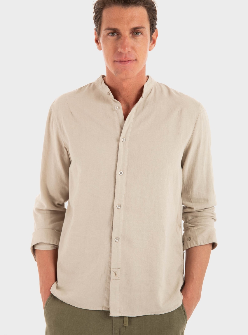 Gabba Sven Reg Lino Mand Shirt - Sand