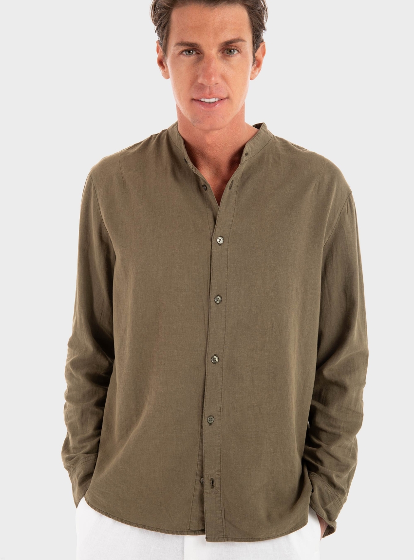 Gabba Sven Reg Lino Mand Shirt - Olive 