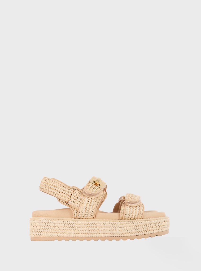 Steve Madden Bigmona Plastic Raffia Sandals - Natural