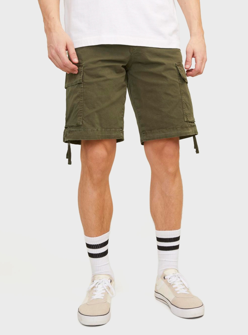 Jack & Jones Cole Tucker Cargo Shorts - Dark Olive Green
