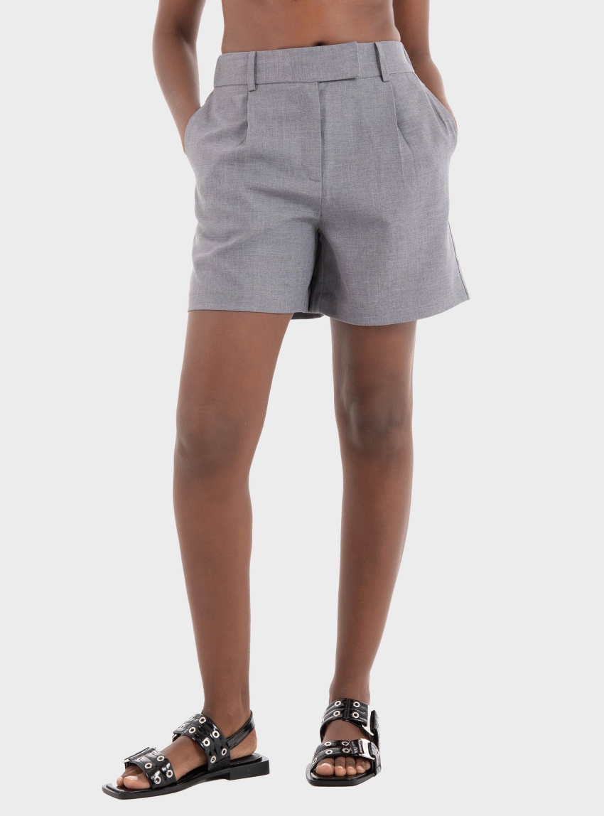 Only Linda High Waist Shorts - Medium Grey Melange