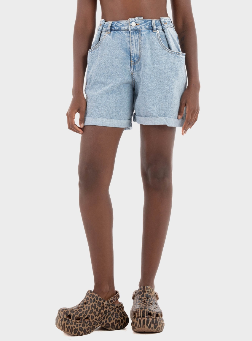 JJXX Dora Nara Loose High Waist Shorts - Light Aged Denim