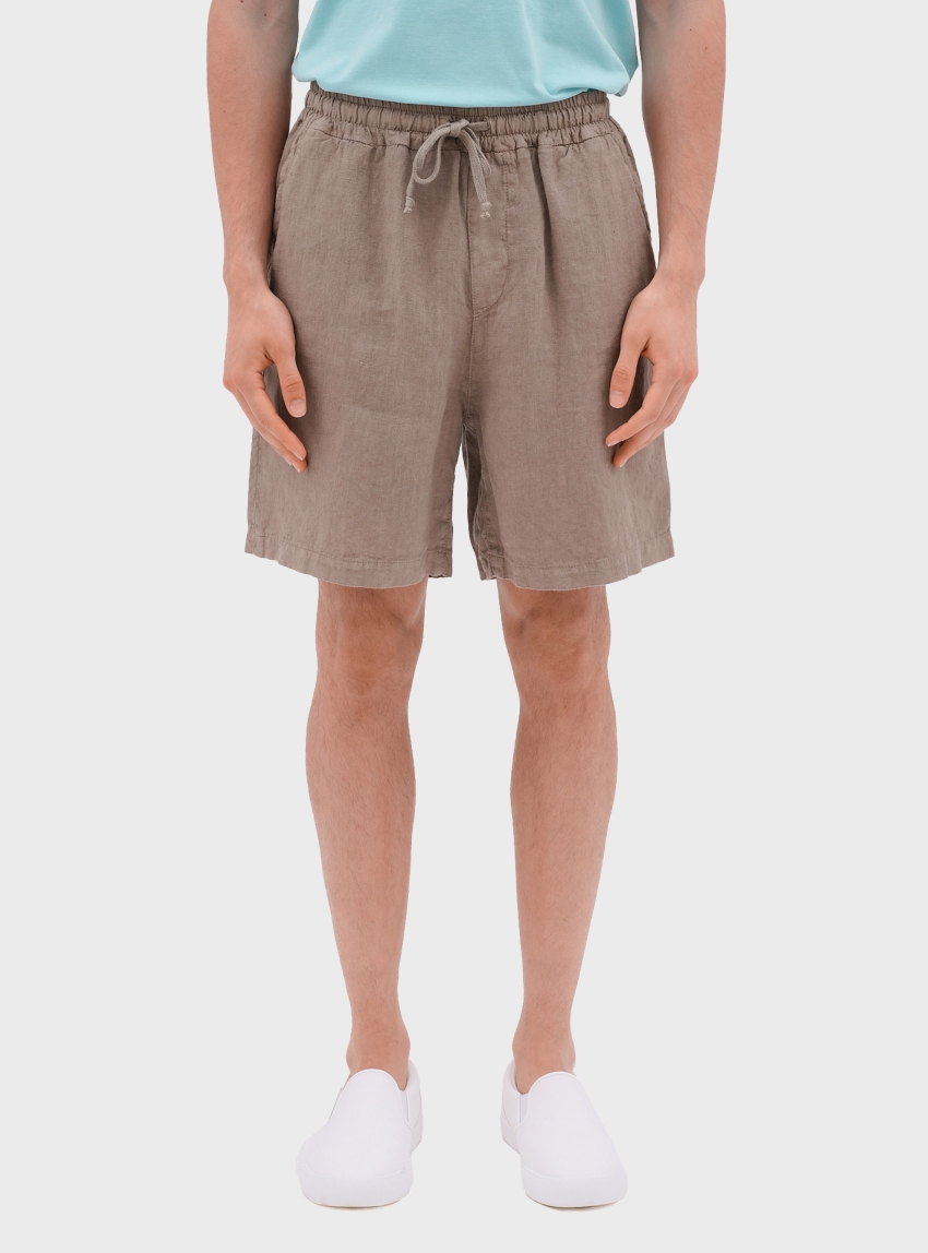 Dirty Laundry Regular Linen Bermuda - Taupe