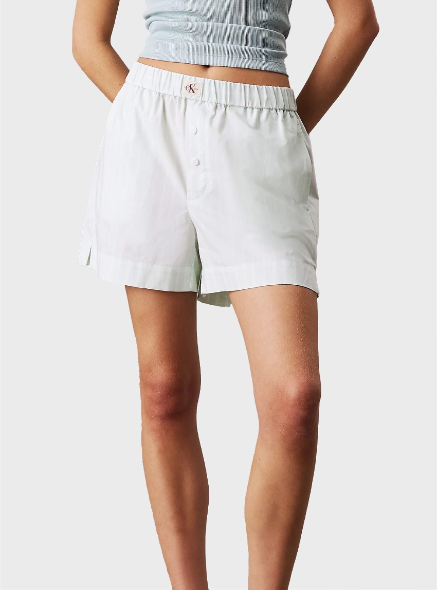 Calvin Klein Summer Poplin Boxer Shorts - Light Aquamarine