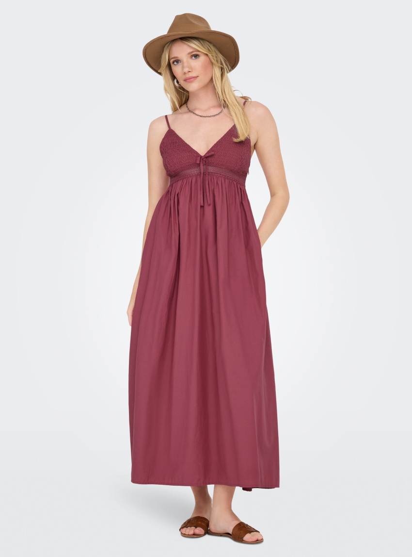 Only Briar Strap Long Dress - Light Bordeaux