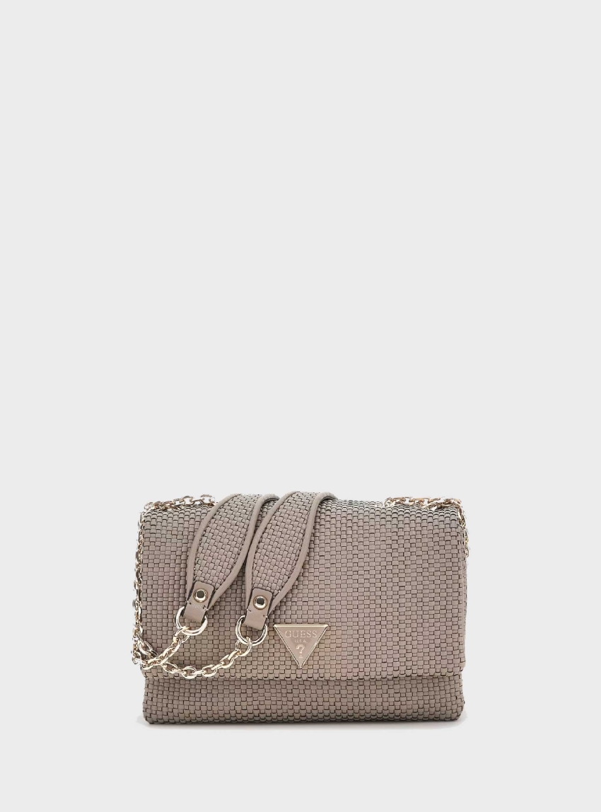 Guess Phaedra Woven Mini Crossbody - Taupe