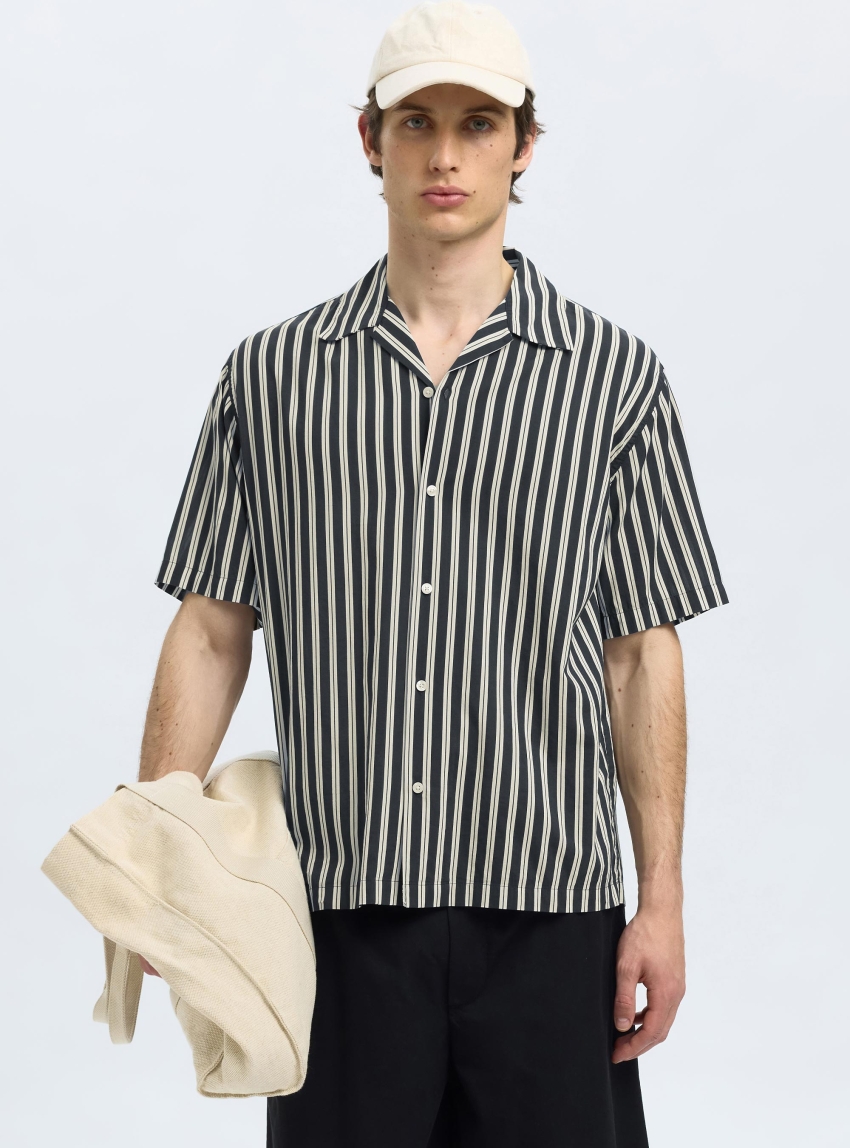 Selected Rlxair Mix Shirt - Striped Blue