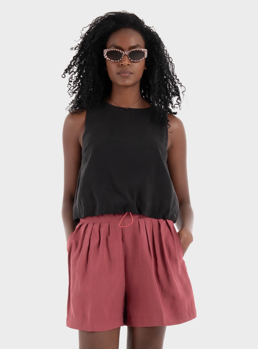 Only Nica Modal Bubble Top - Black