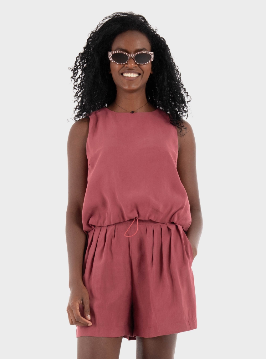 Only Nica Modal Bubble Top - Bordeaux