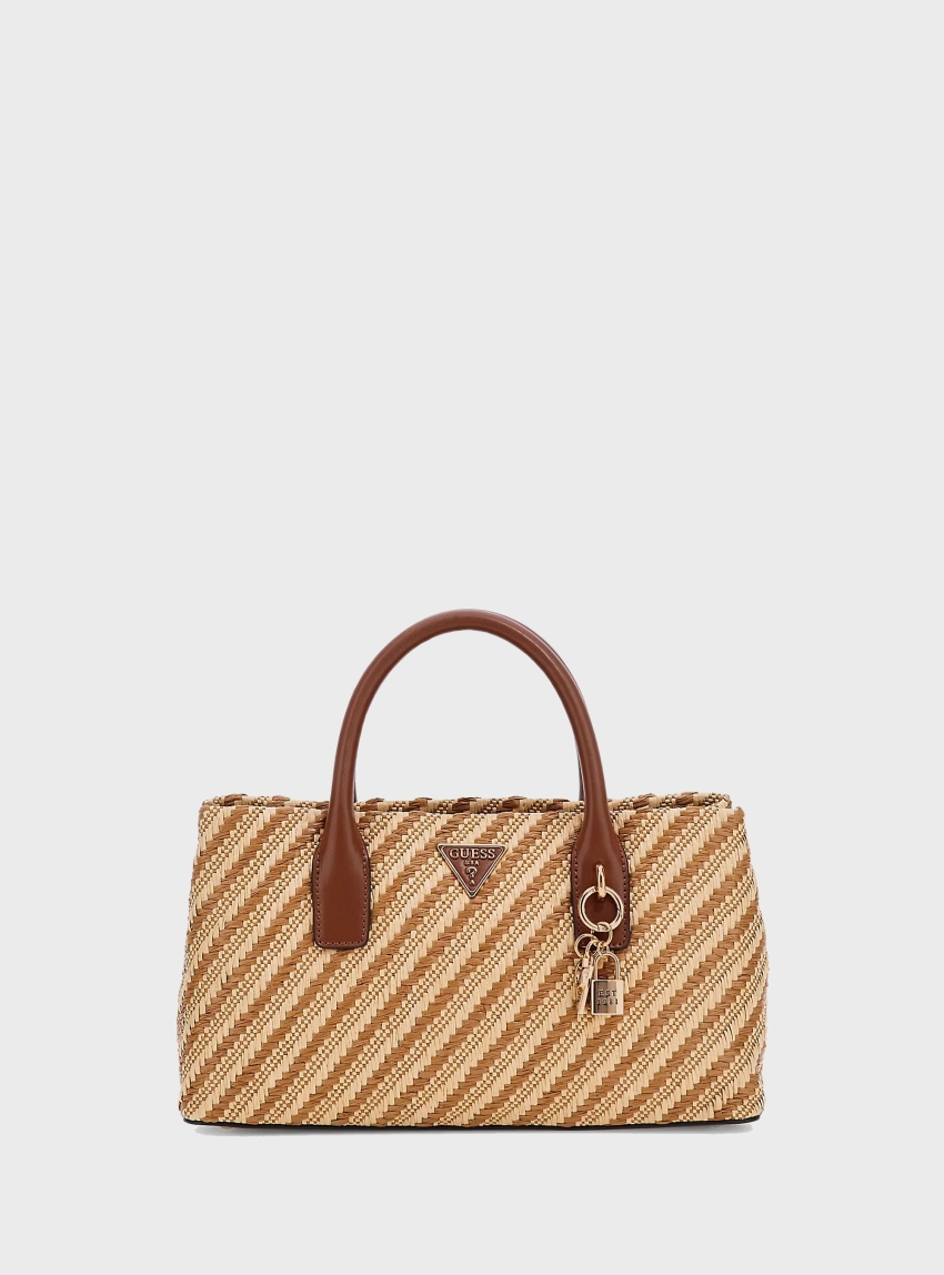 Guess Simona Raffia Handbag - Natural