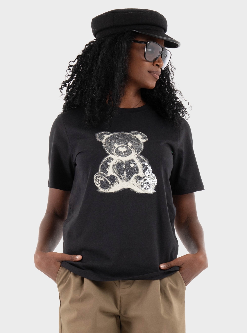 Only X Jdy Bibbi Print T-Shirt - Black