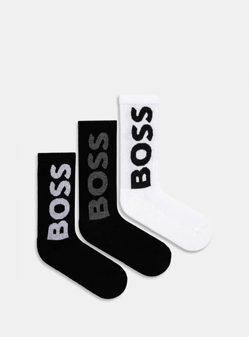 BOSS Three-Pack Socks With Large Logo 3P QS Rib Logo CC - Multi Colors