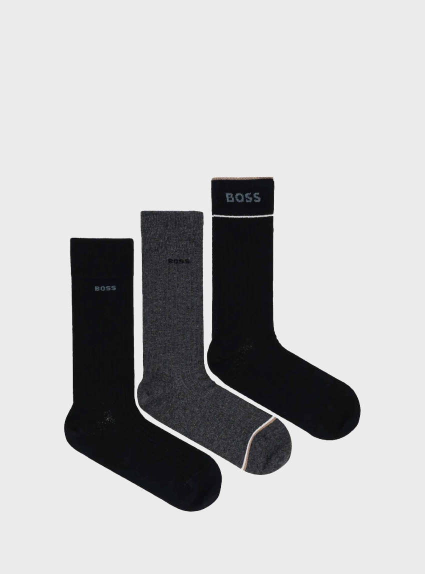 BOSS Three-Pack Socks 3P RS Rib Fine CC - Multi Colors