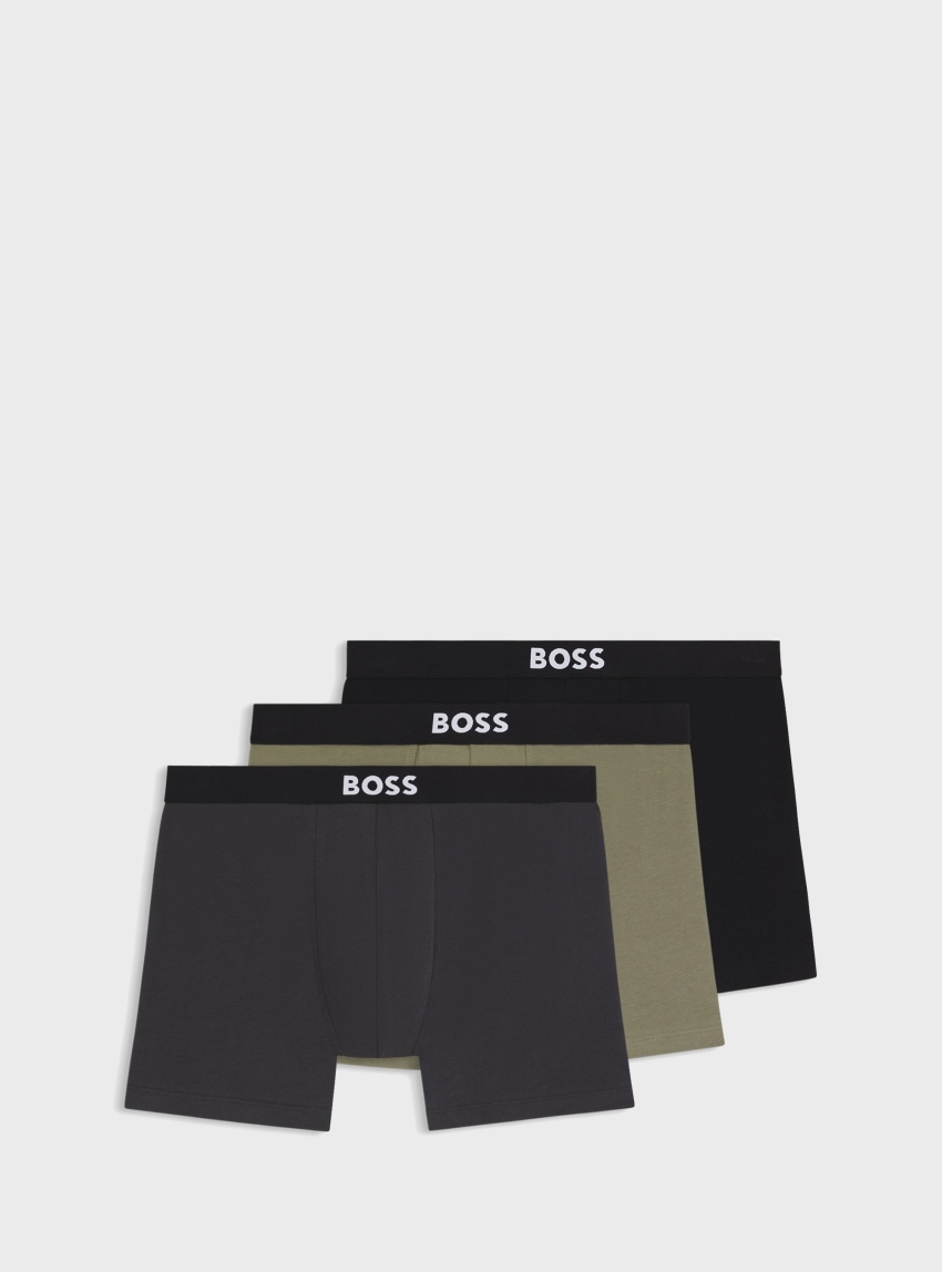 BOSS Three-Pack Logo-Waistband Boxer Briefs BoxerBr 3P BOSS ONE - Multi Colors