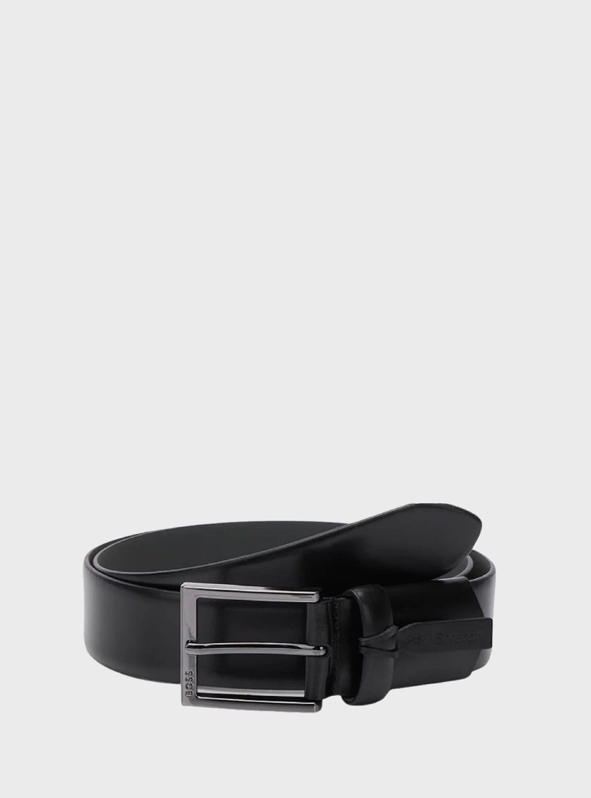 BOSS Leather Belt Barn-Stretch_Sz35 - Black