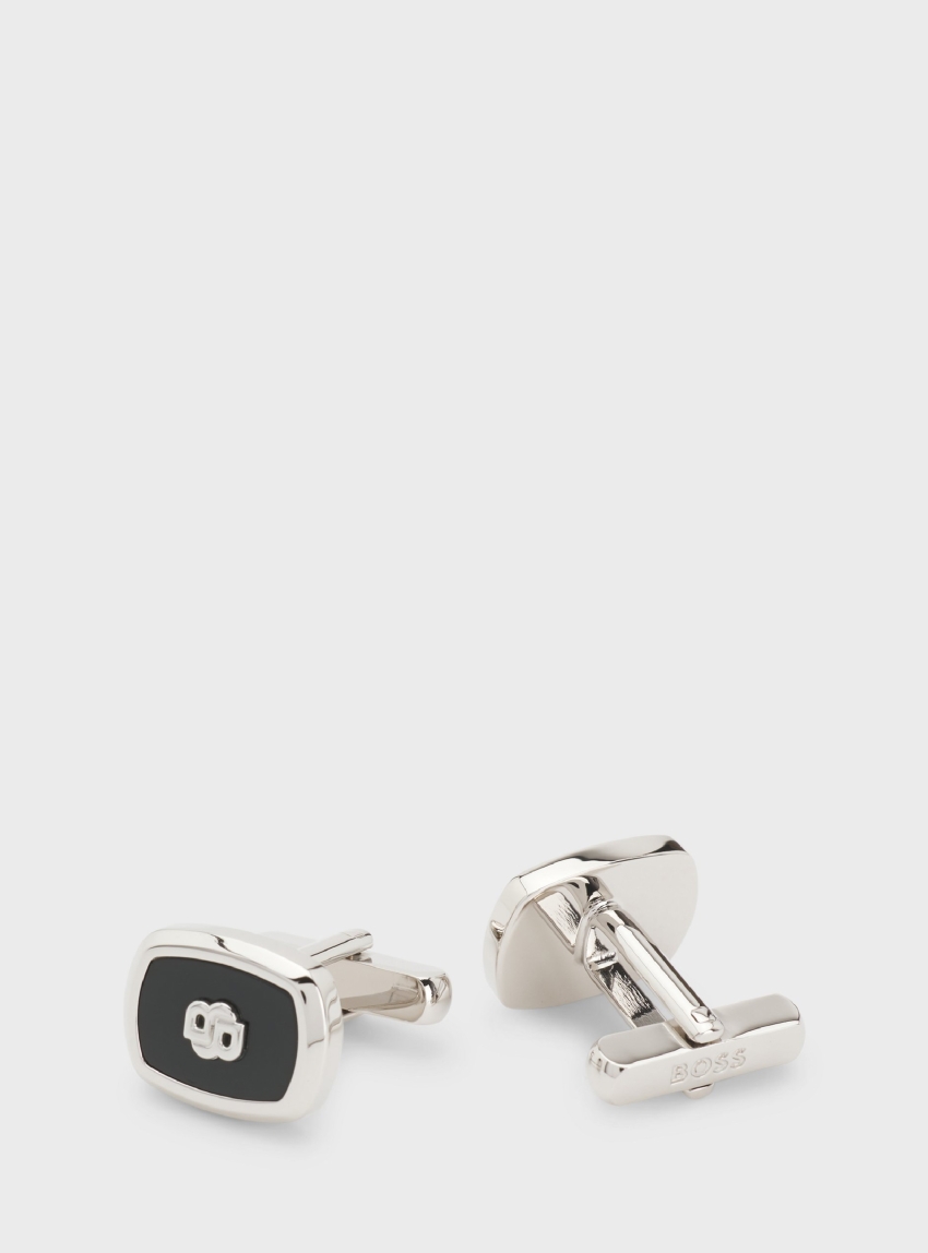 BOSS Enamel-Insert Double B Cufflinks B-CASINGINSERTBB-CUF - Black