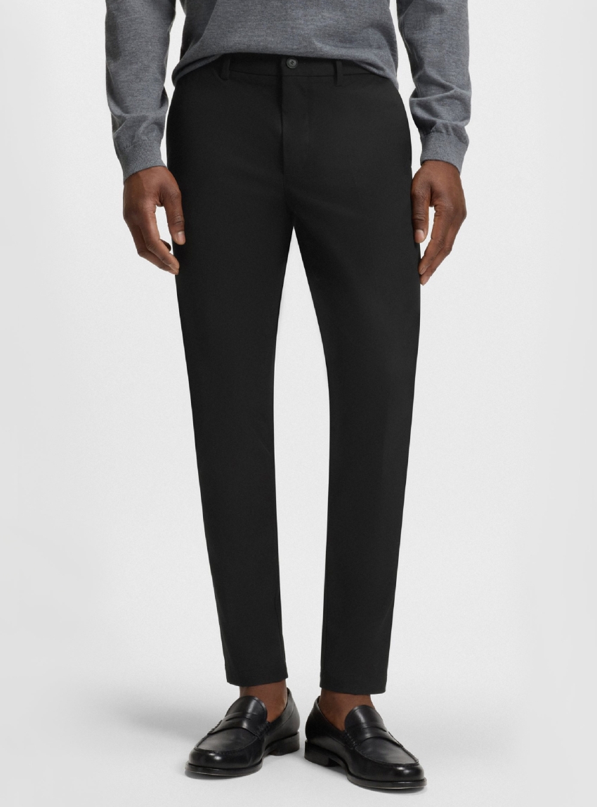 BOSS Slim-Fit Trousers In A Stretch-Cotton Blend P-Kaiton1-Zip - Black