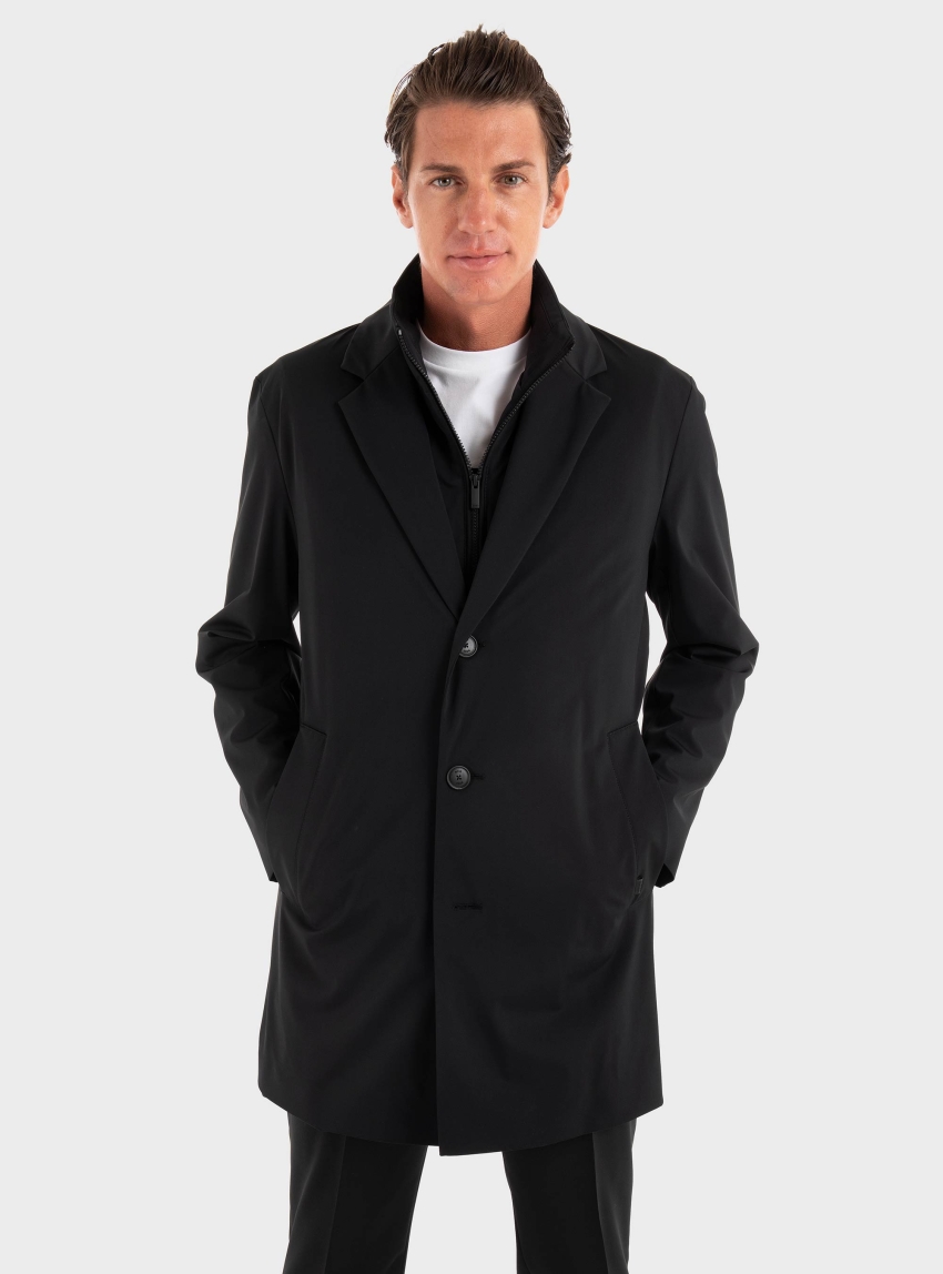BOSS Travel Stretch-Softshell Coat With Detachable Inner Gilet P-Jared-3in1-253F - Black