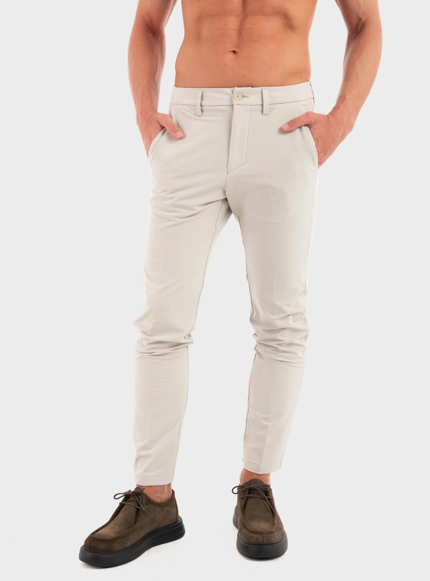 BOSS Slim Fit Water Repellent Trousers T_Commuter-Slim - Light Beige
