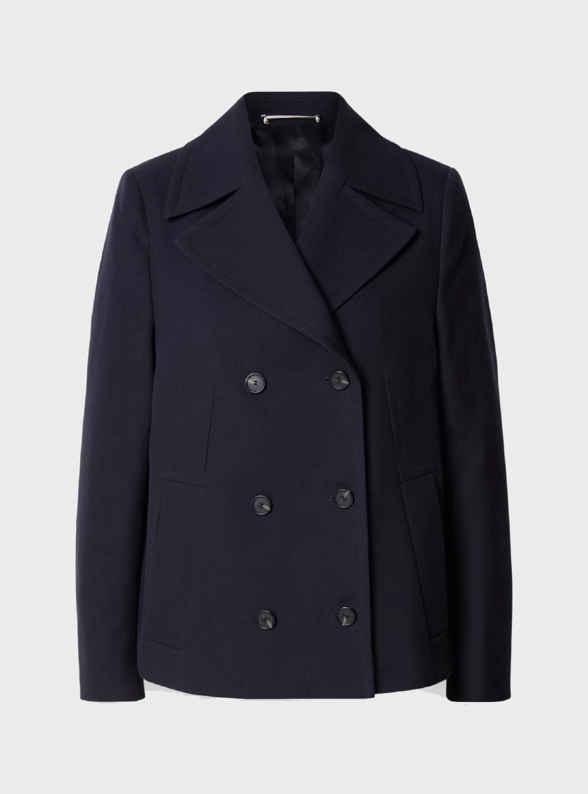 BOSS Double Breasted Coat Caraza - Dark Blue