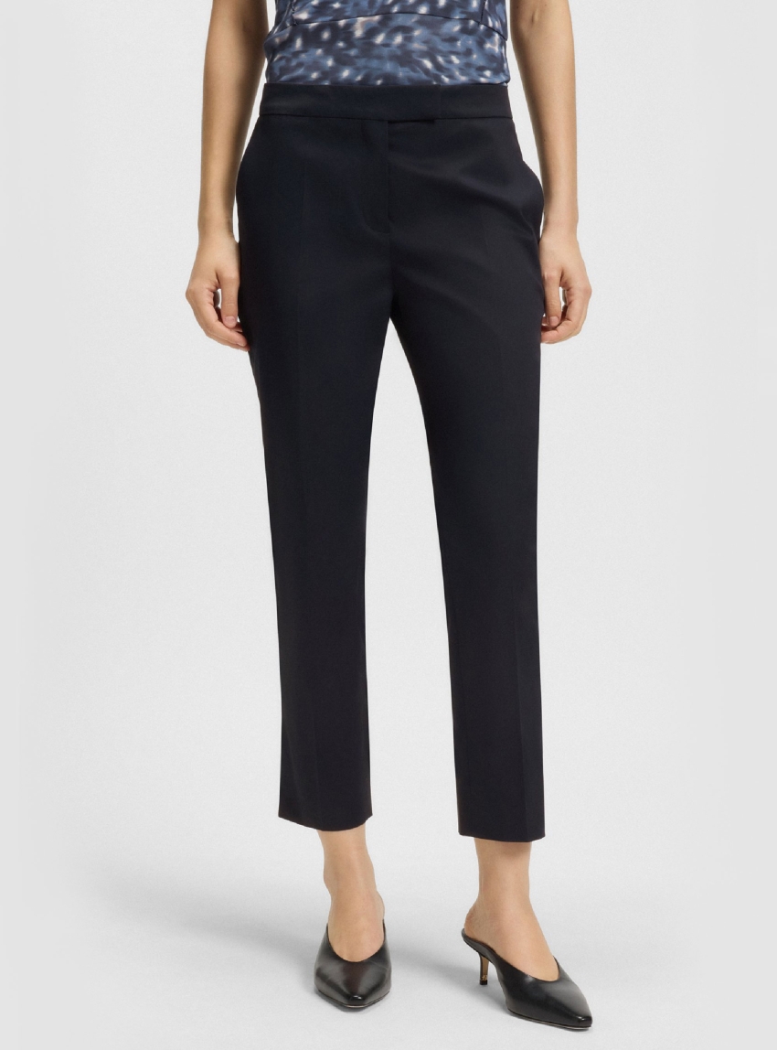BOSS Slim-Fit Trousers In Stretch Cotton Tapria-Crop1 - Dark Blue
