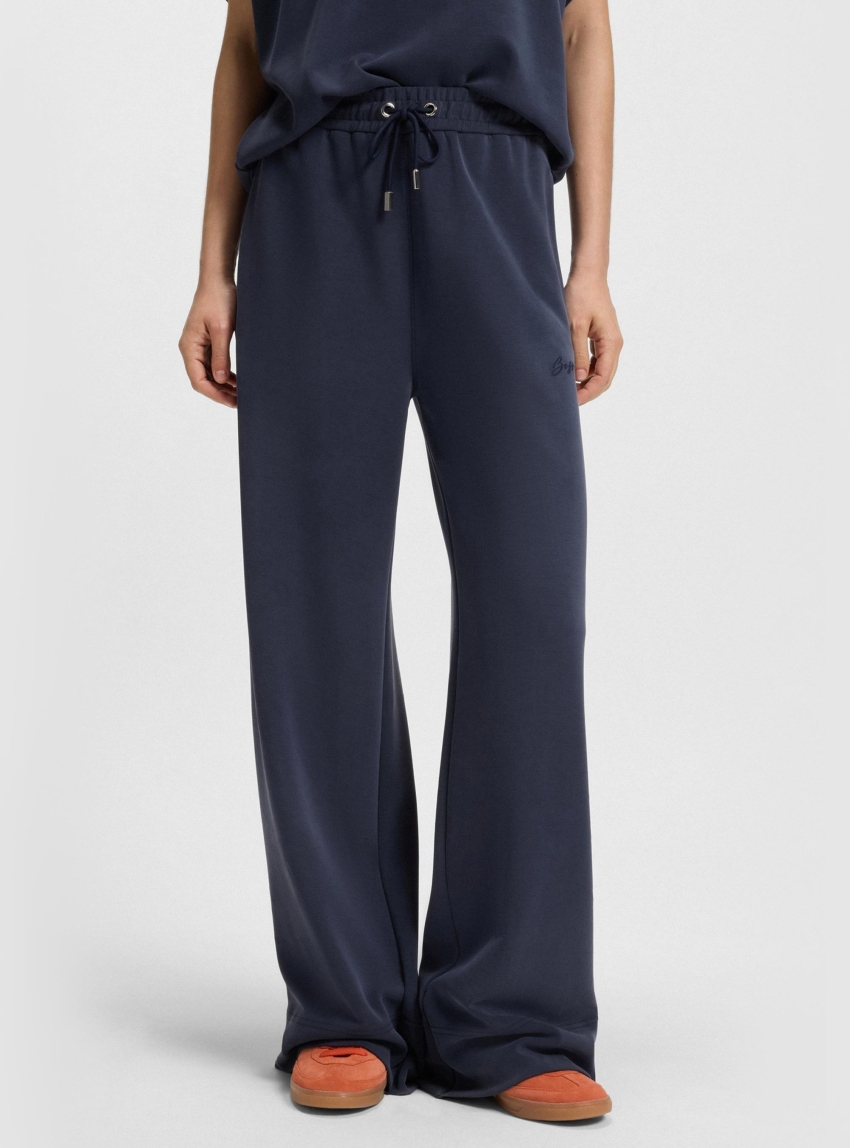 BOSS Relaxed-Fit Tracksuit Bottoms With Embroidered Logo C_Enuri - Dark Blue