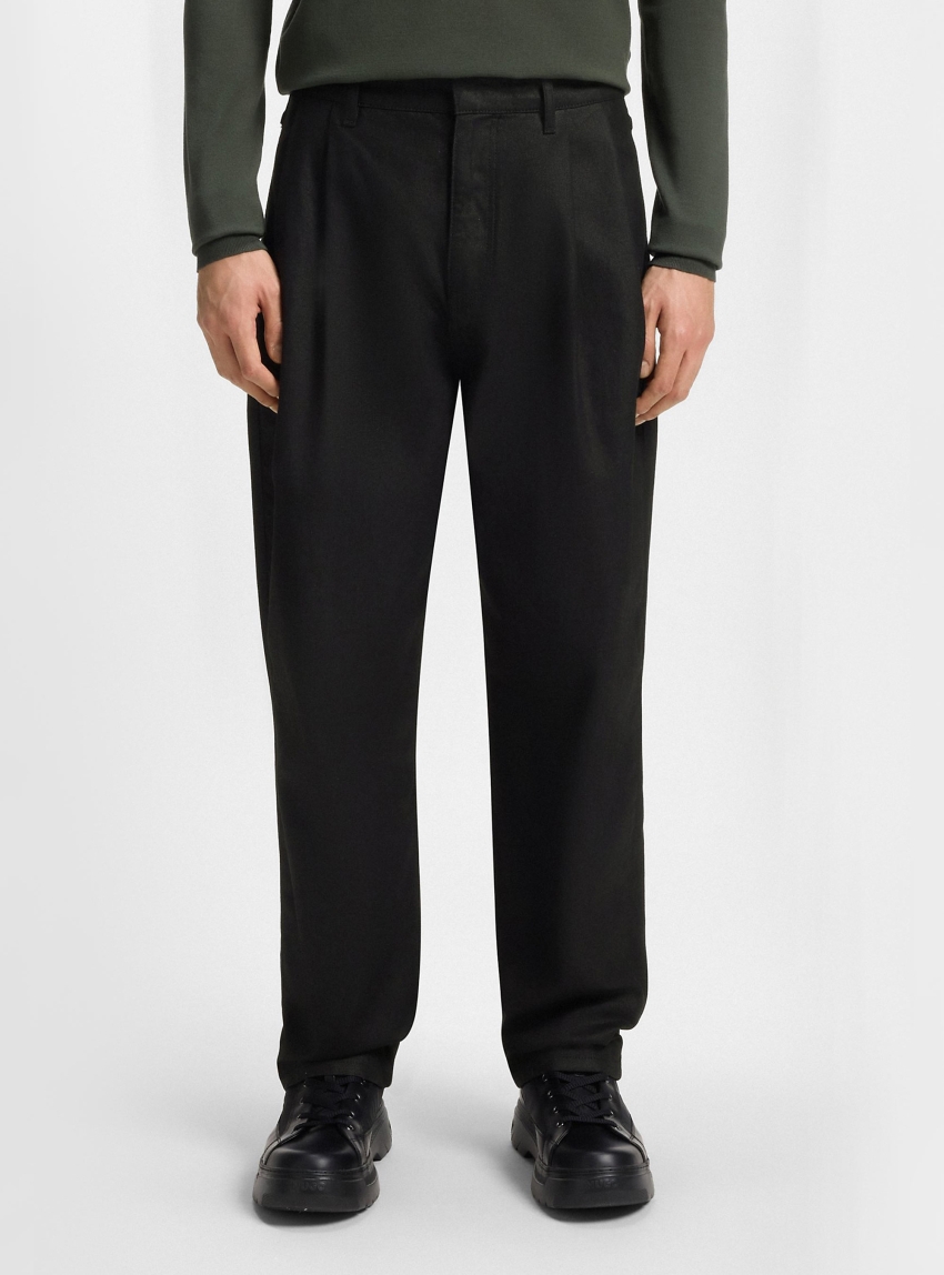 HUGO Relaxed-Fit Jeans In Black Waxed Denim  HUGO 245 - Black