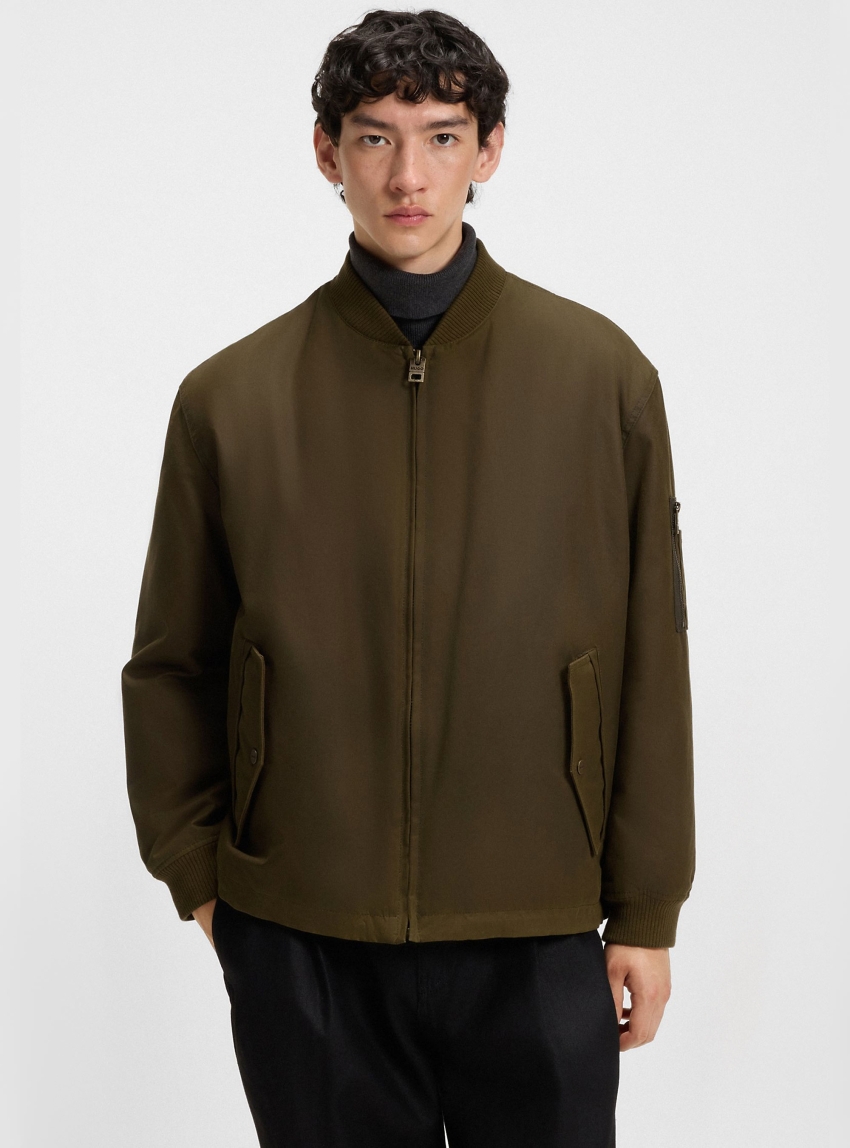 HUGO Relaxed Fit Jacket Bazer2531 - Olive 