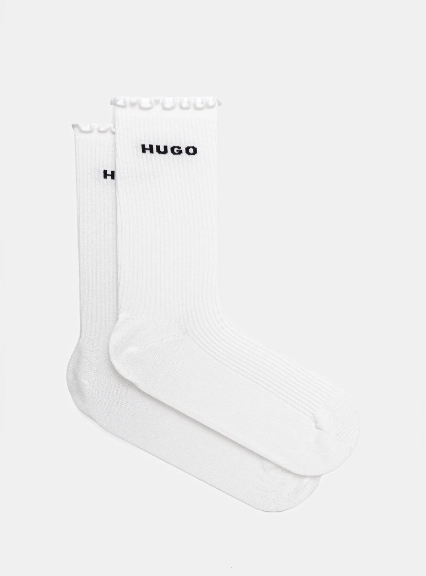 HUGO Two-Pack Of Regular-Length Socks LETTUCE - White