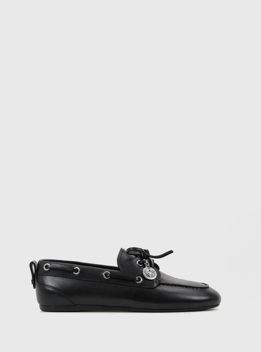 Karl Lagerfeld Marlee Two-Eye Tie Loafers - Black