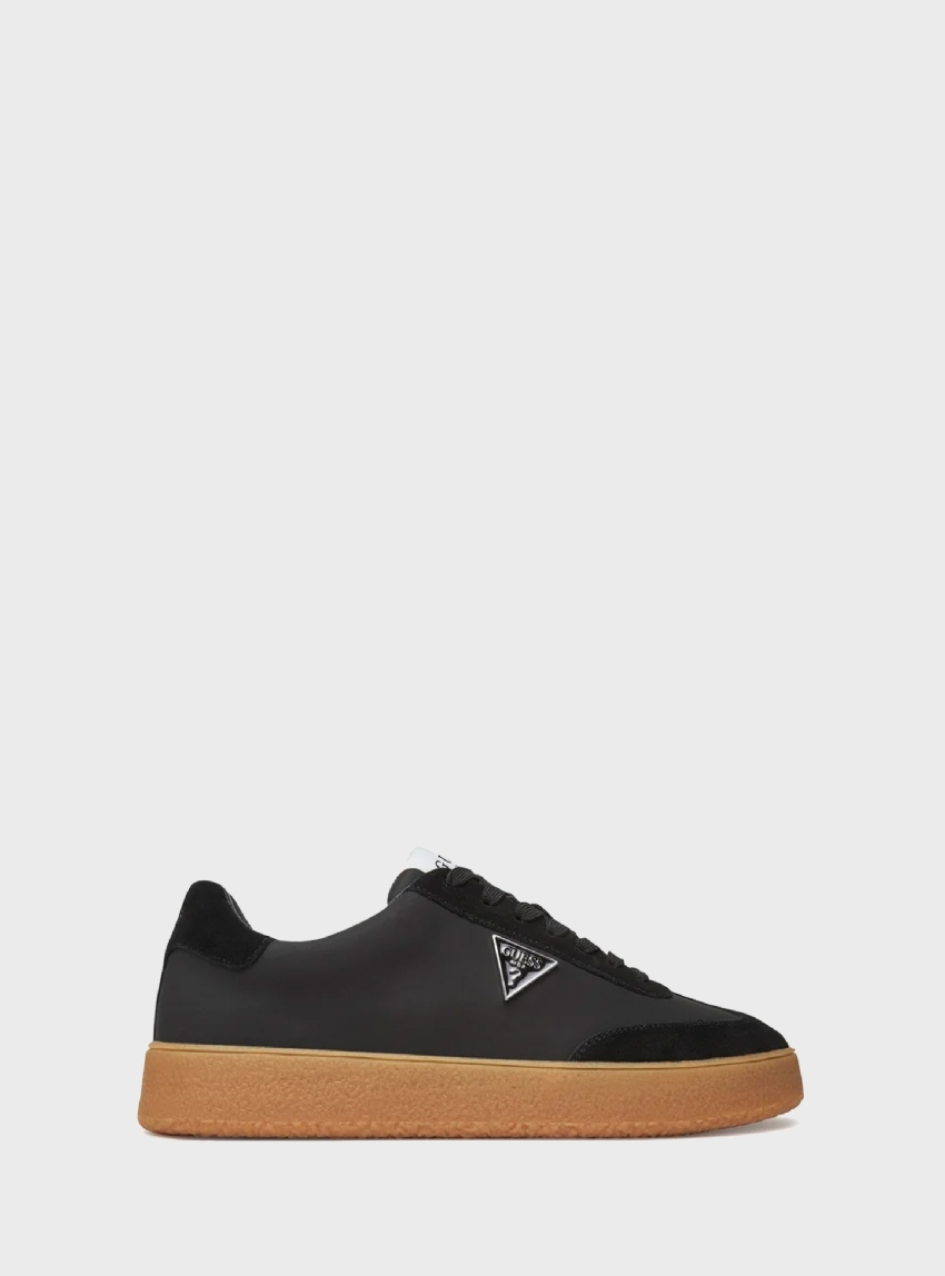 Guess Wiman Genuine Leather Sneakers - Black