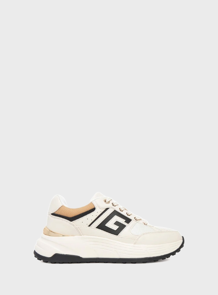 Guess Fonzi Laminated-Insert Running Shoes - Cream