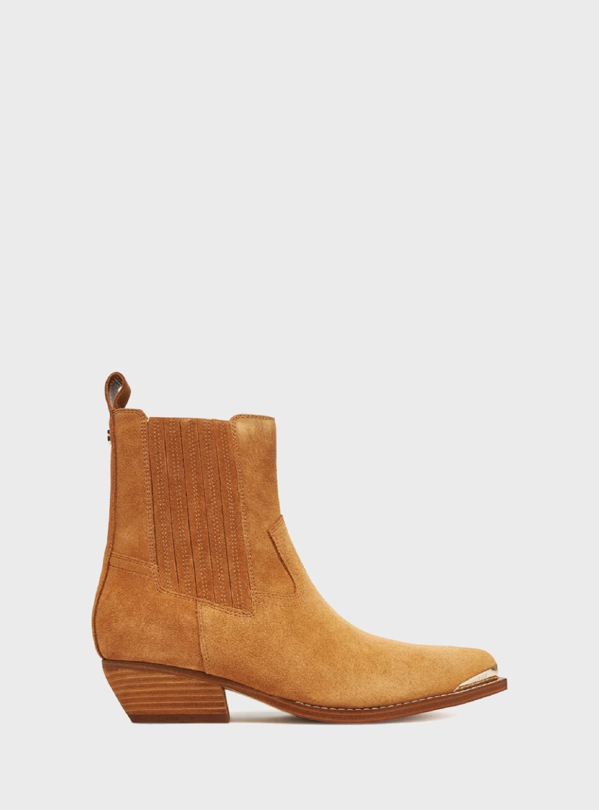 Guess Lanna Suede Ankle Boots - Tan