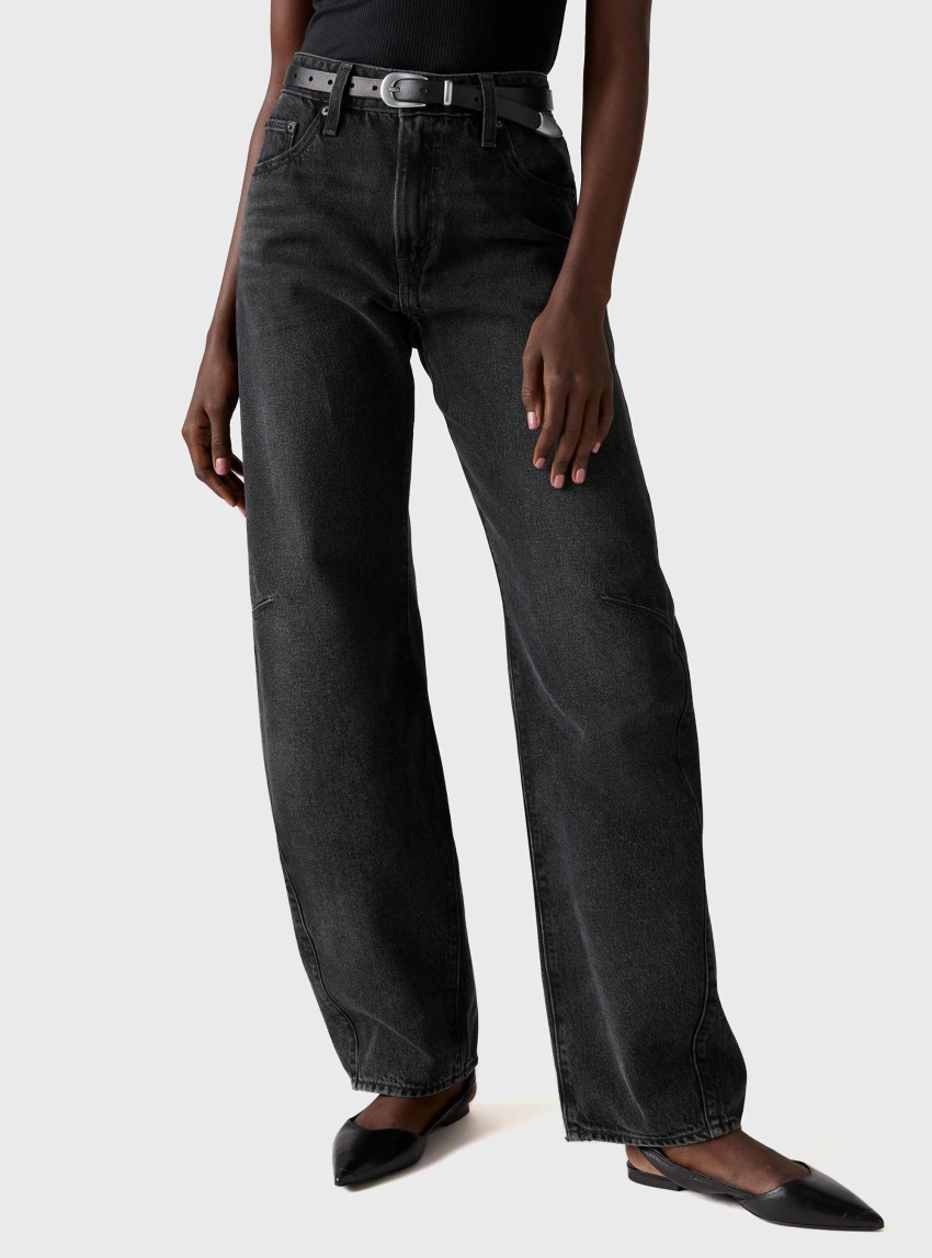 Levi's Baggy Dad Barrel Jeans - Black Denim