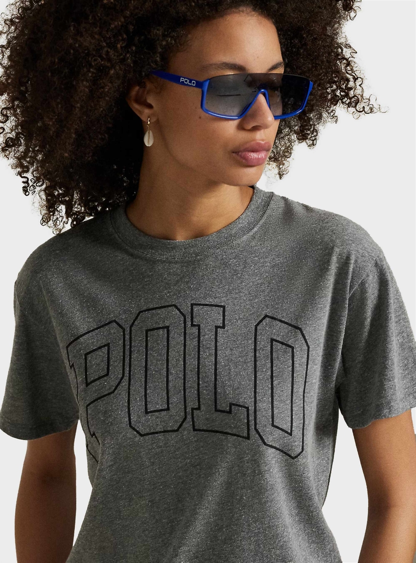 Polo Ralph Lauren Logo Jersey Crewneck Tee - Dark Grey Melange 