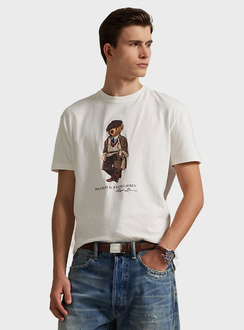 Polo Ralph Lauren Custom Slim Fit Polo Bear Jersey T-Shirt - White